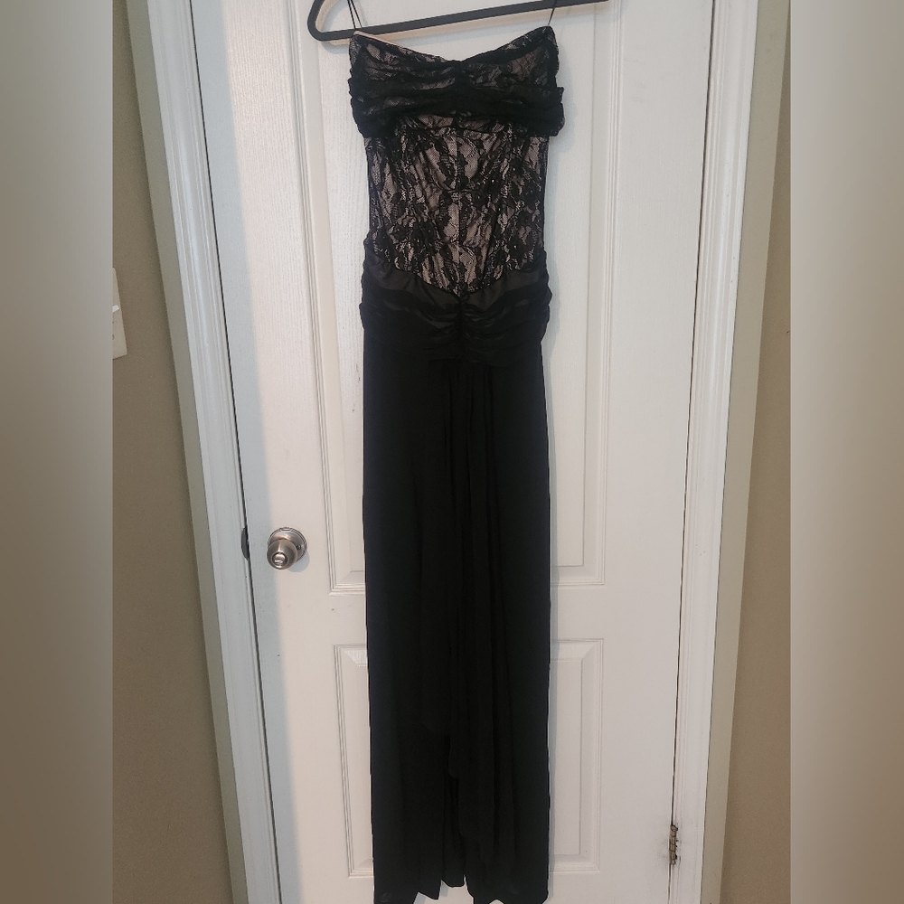 Mango Black Strapless Lace Dress